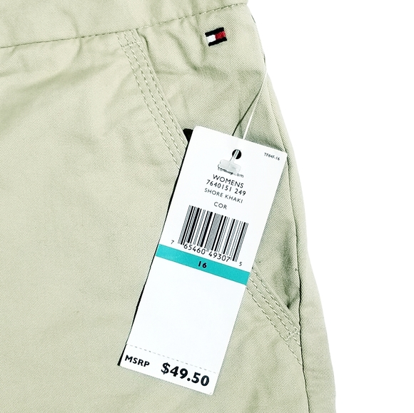 Tommy Hilfiger Womens Shore Khaki Shorts 9 Inch Inseam Size 16 New - Picture 3 of 8